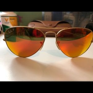 Ray ban red and orange aviator